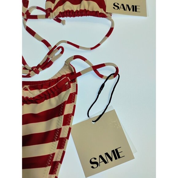 SAME LOS ANGELES 2 PC BIKINY WOMENS Triangle Top And String Bootom S Striped - Picture 9 of 10
